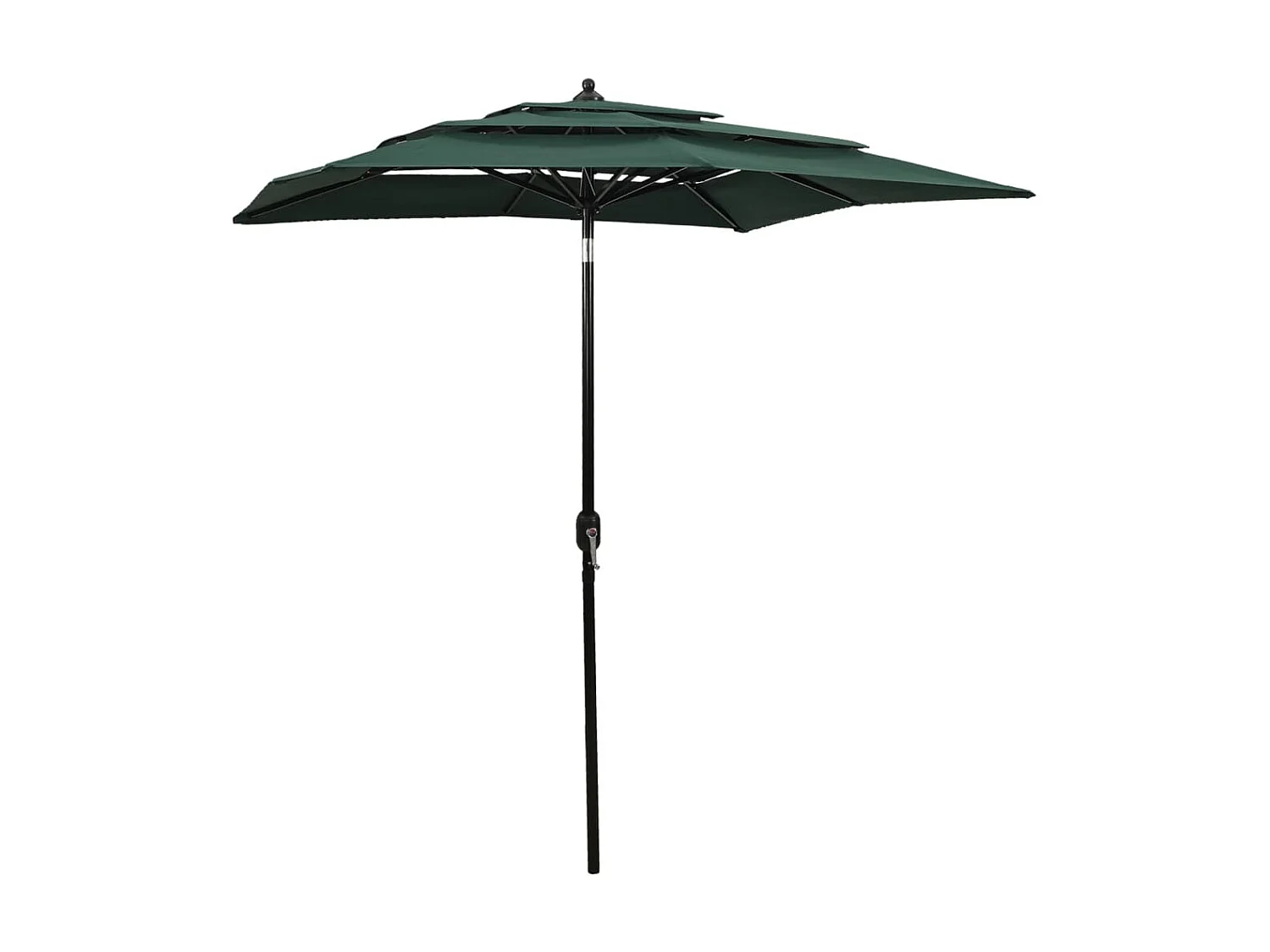 Parasol à 3 niveaux avec mât en aluminium Vert 2x2 m WVGQ8519
