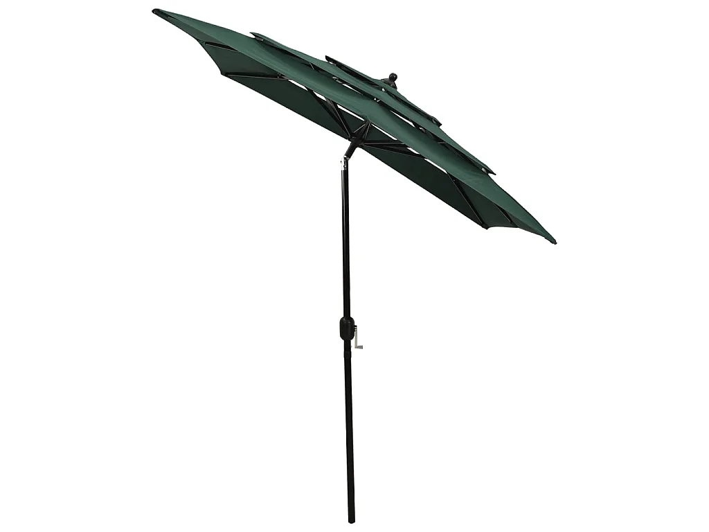 Parasol à 3 niveaux avec mât en aluminium Vert 2x2 m WVGQ8519