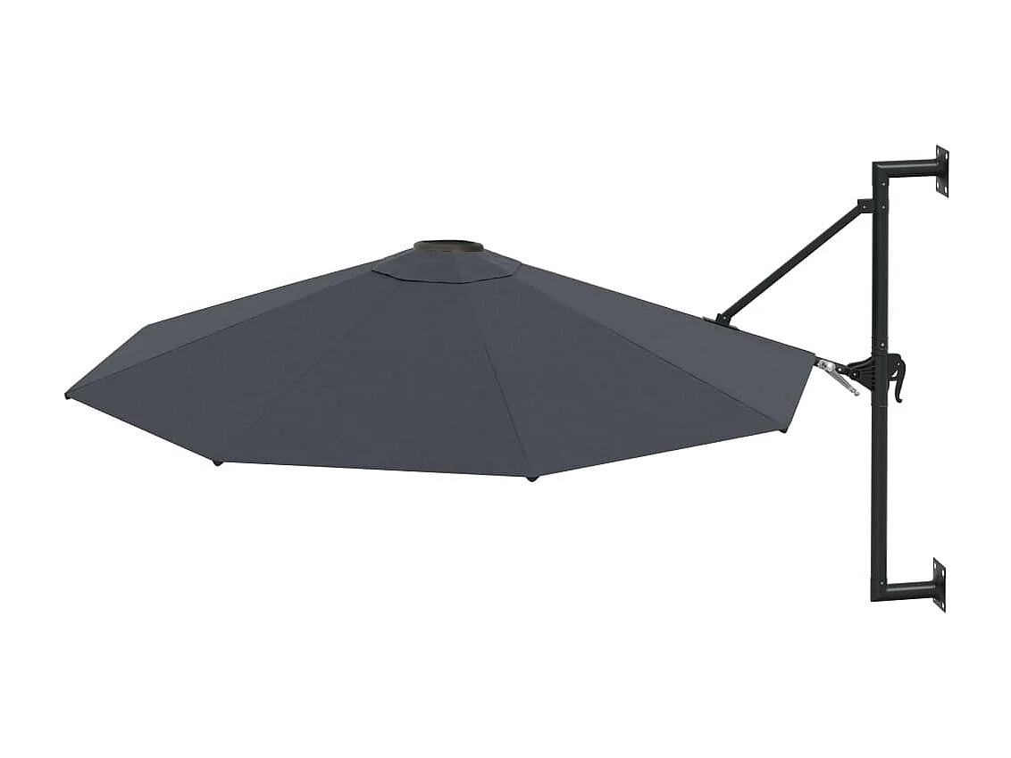 Parasol mural avec mât métallique 300 cm Anthracite WVGQ6829