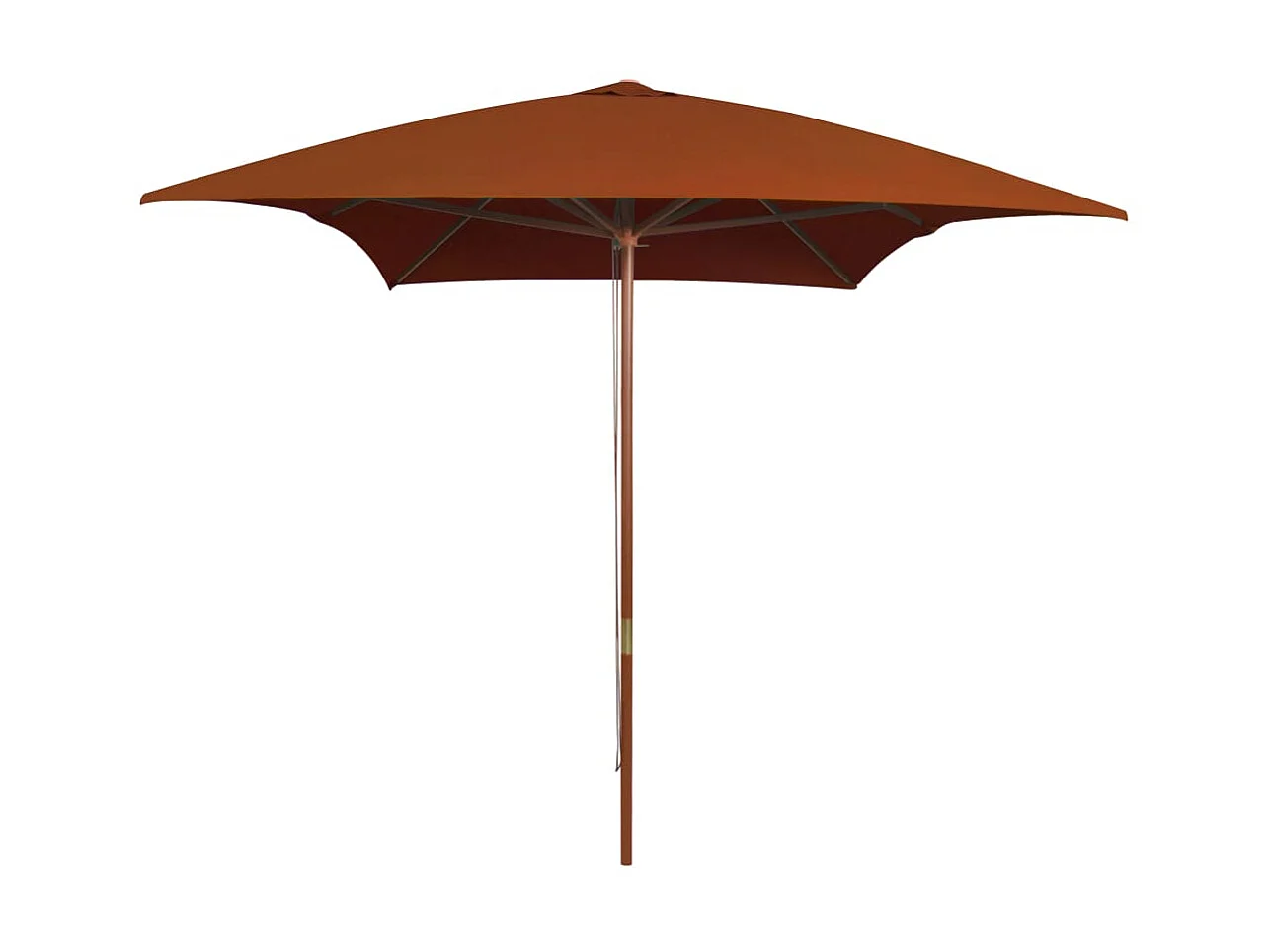 Sombrilla de jardín con palo de madera terracota 200x300 cm ES392324