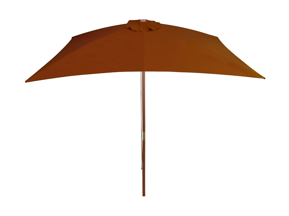 Sombrilla de jardín con palo de madera terracota 200x300 cm ES392324