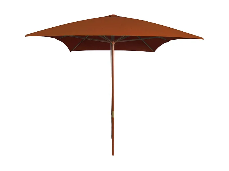 Sombrilla de jardín con palo de madera terracota 200x300 cm ES392324