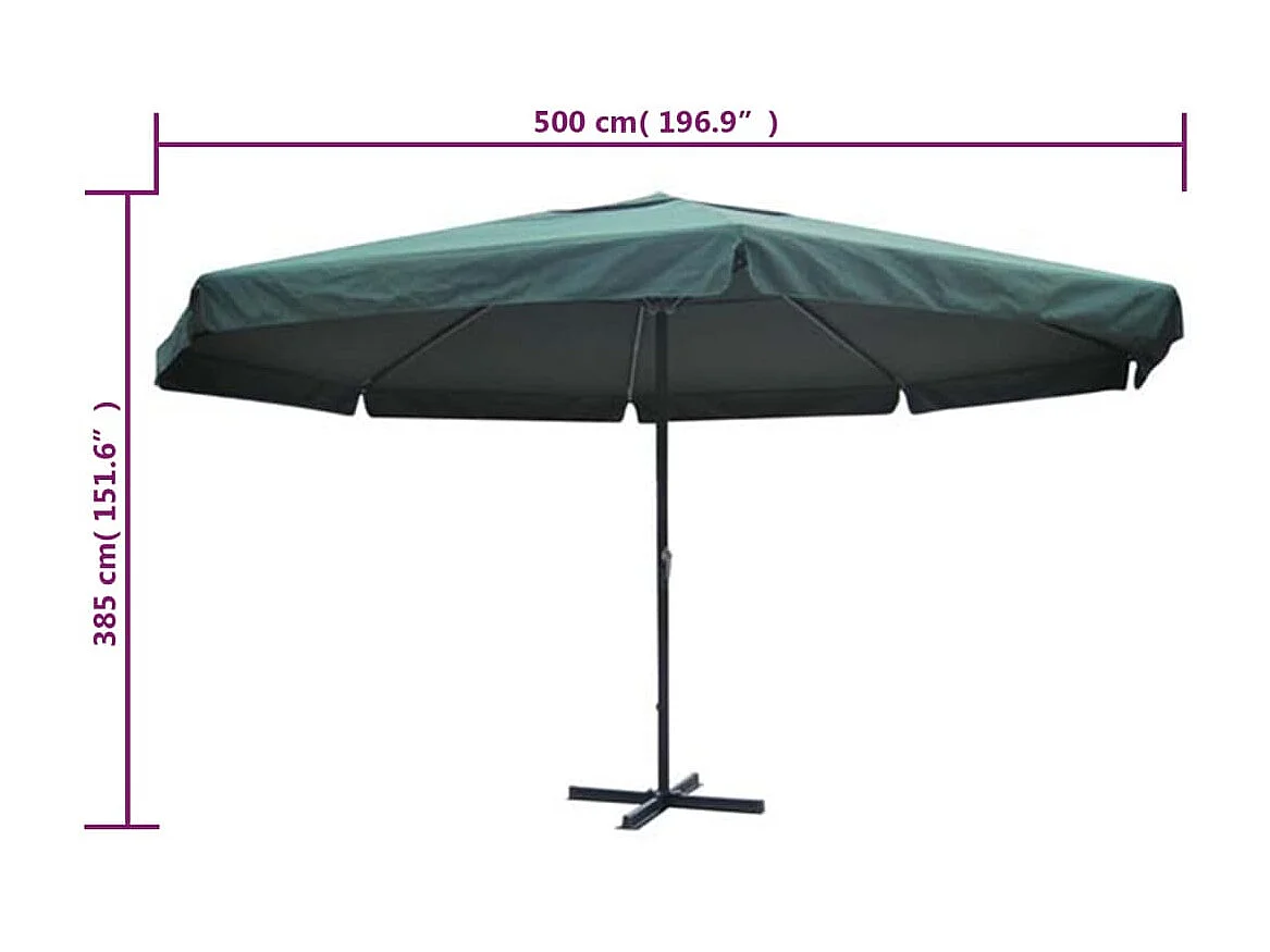 Sombrilla aluminio color crema 500 cm ES194524