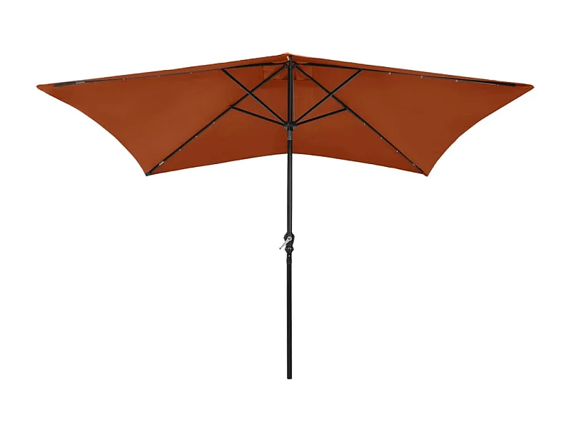 Parasol avec LED et mât en acier Terre cuite 2x3 m WVGQ4670