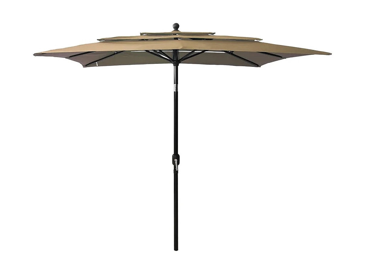 Parasol à 3 niveaux avec mât en aluminium Taupe 2,5x2,5 m WVGQ8334
