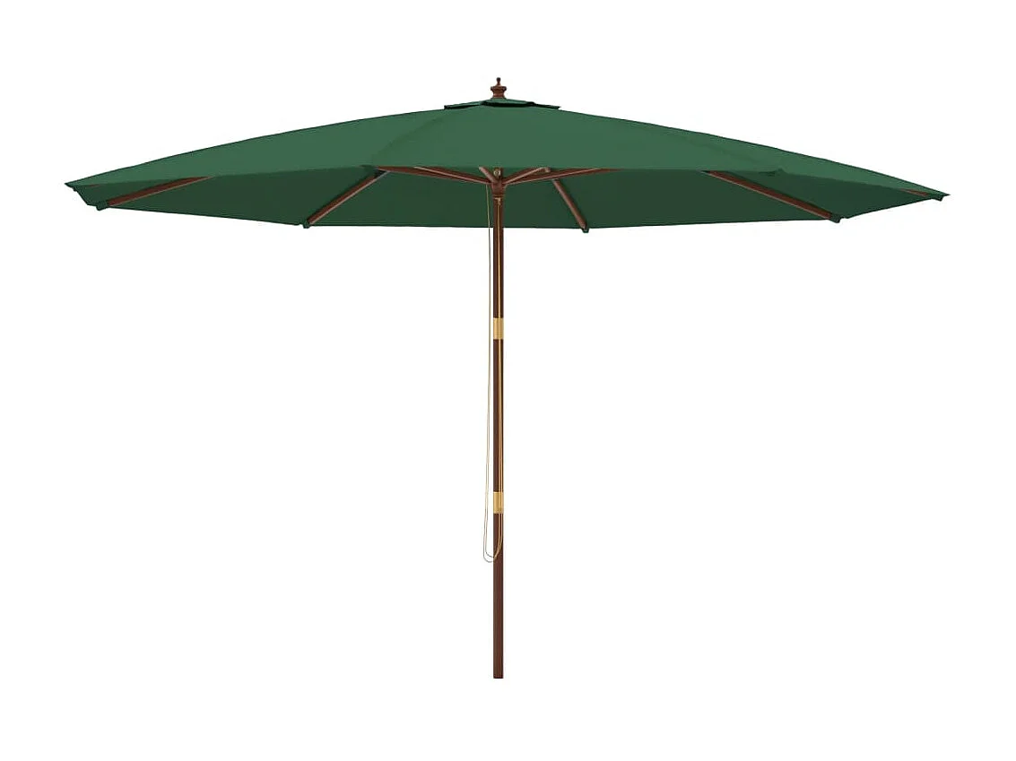 Parasol de jardin avec mât en bois vert 400x273 cm WVGQ7052
