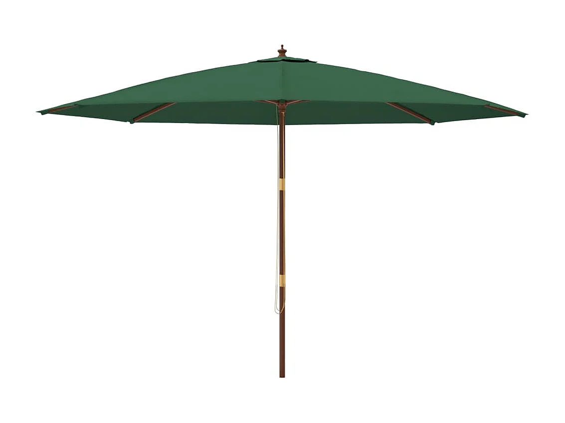 Parasol de jardin avec mât en bois vert 400x273 cm WVGQ7052