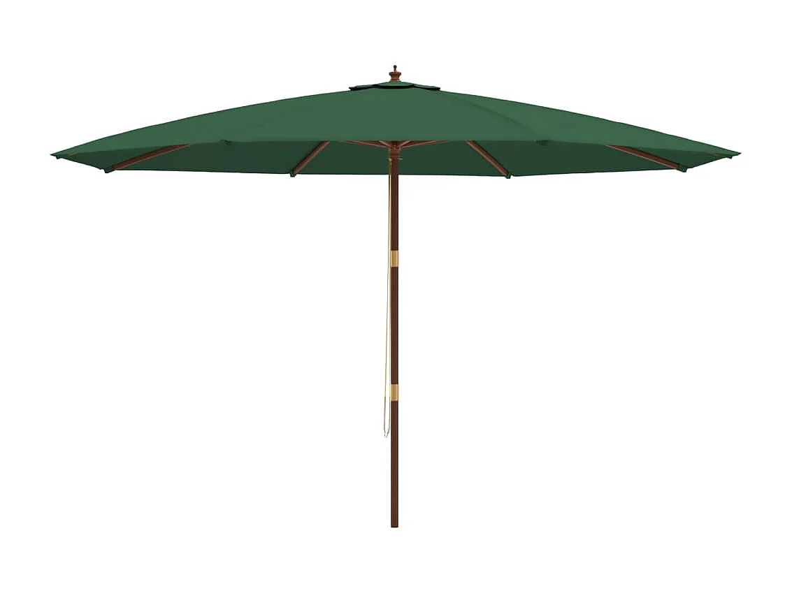 Parasol de jardin avec mât en bois vert 400x273 cm WVGQ7052