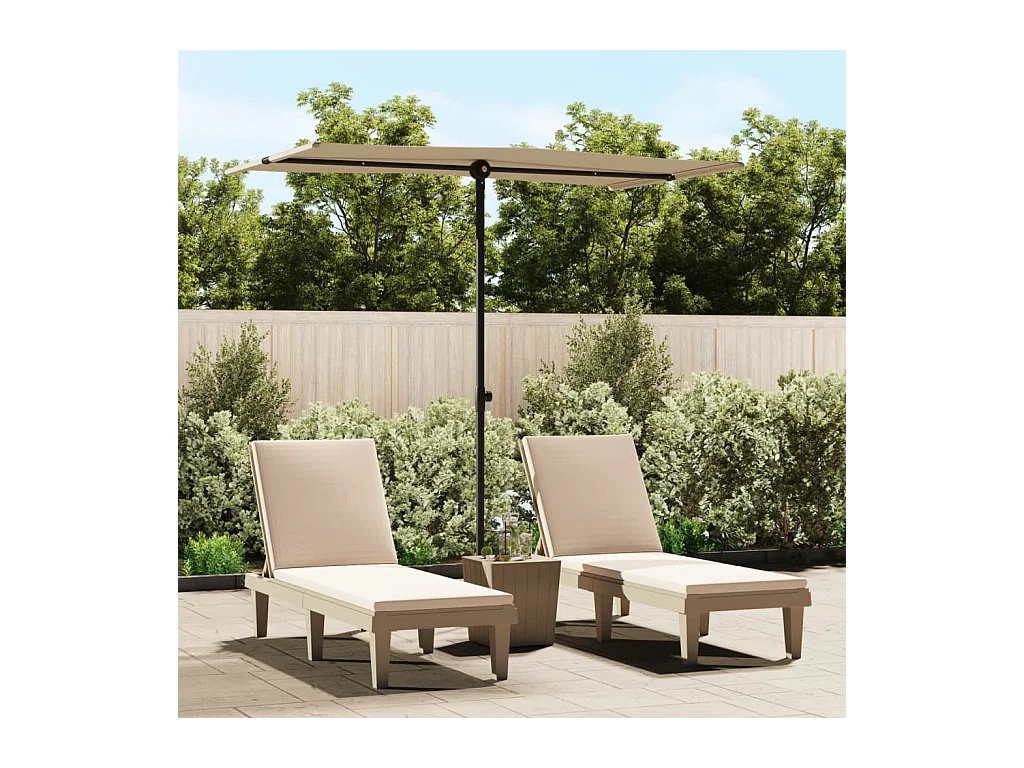 Parasol d'extérieur avec mât en aluminium 180x110 cm Taupe  WVGQ5252