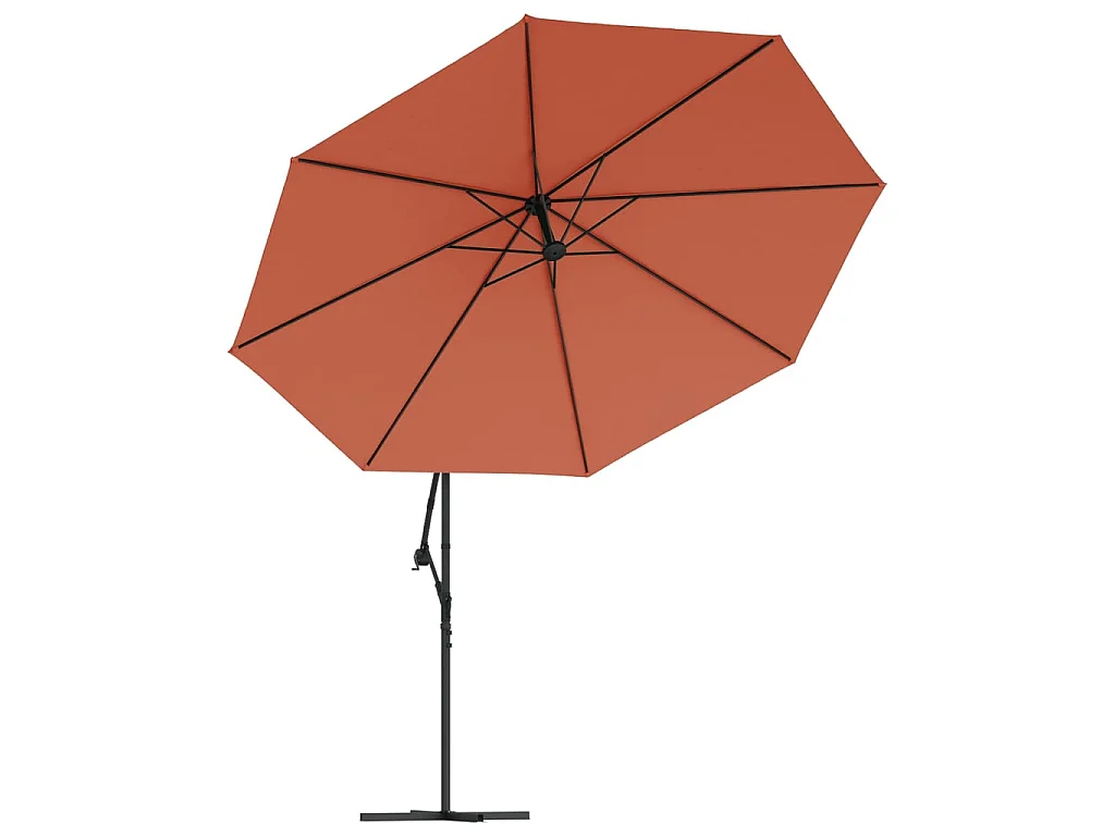 Zweefparasol met LED-verlichting 350 cm terracottakleurig NL376611