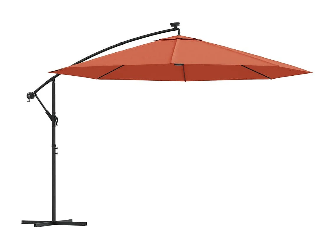 Zweefparasol met LED-verlichting 350 cm terracottakleurig NL376611