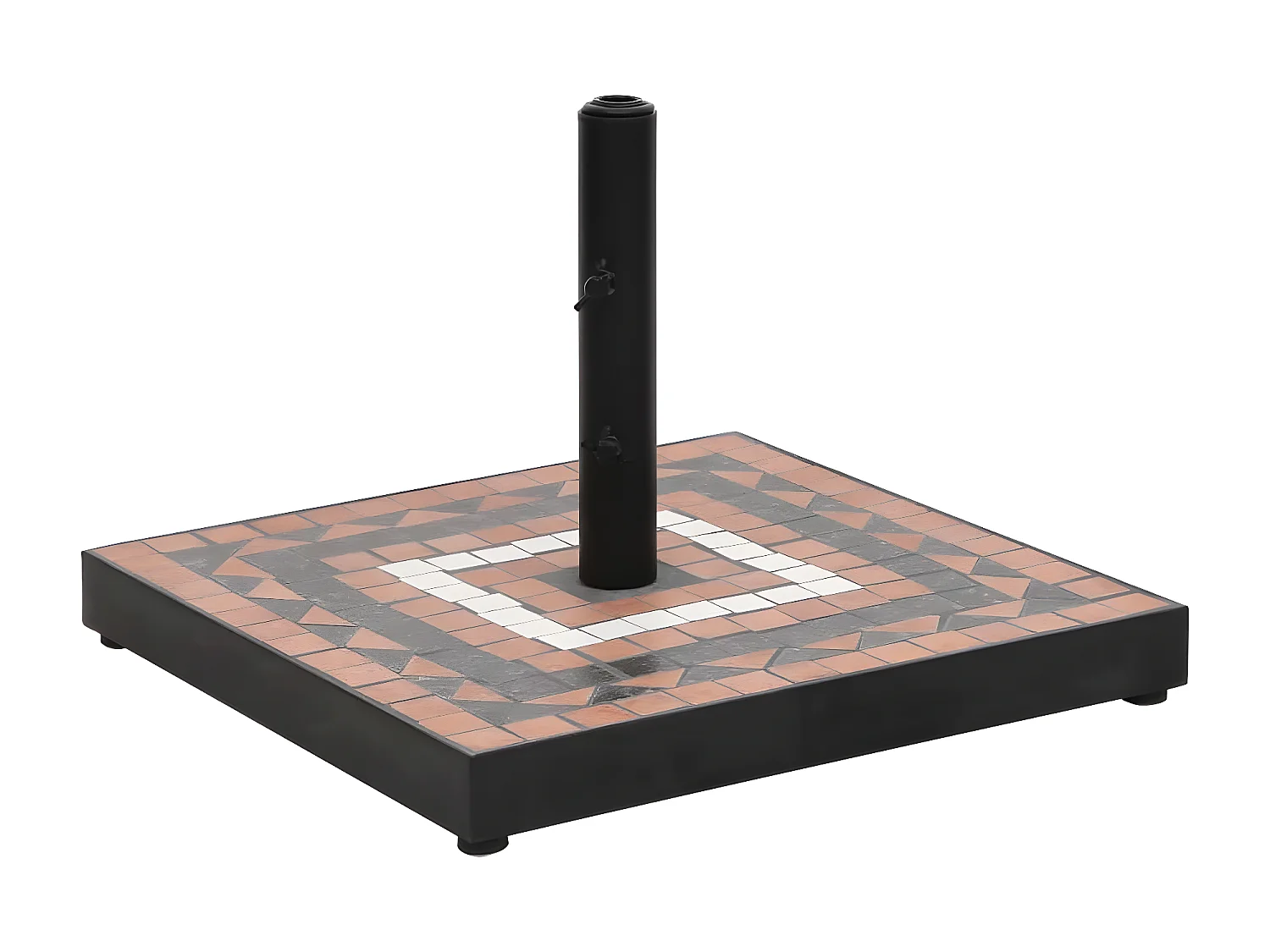 Base de sombrilla cuadrada color terracota y blanco 12 kg ES652889