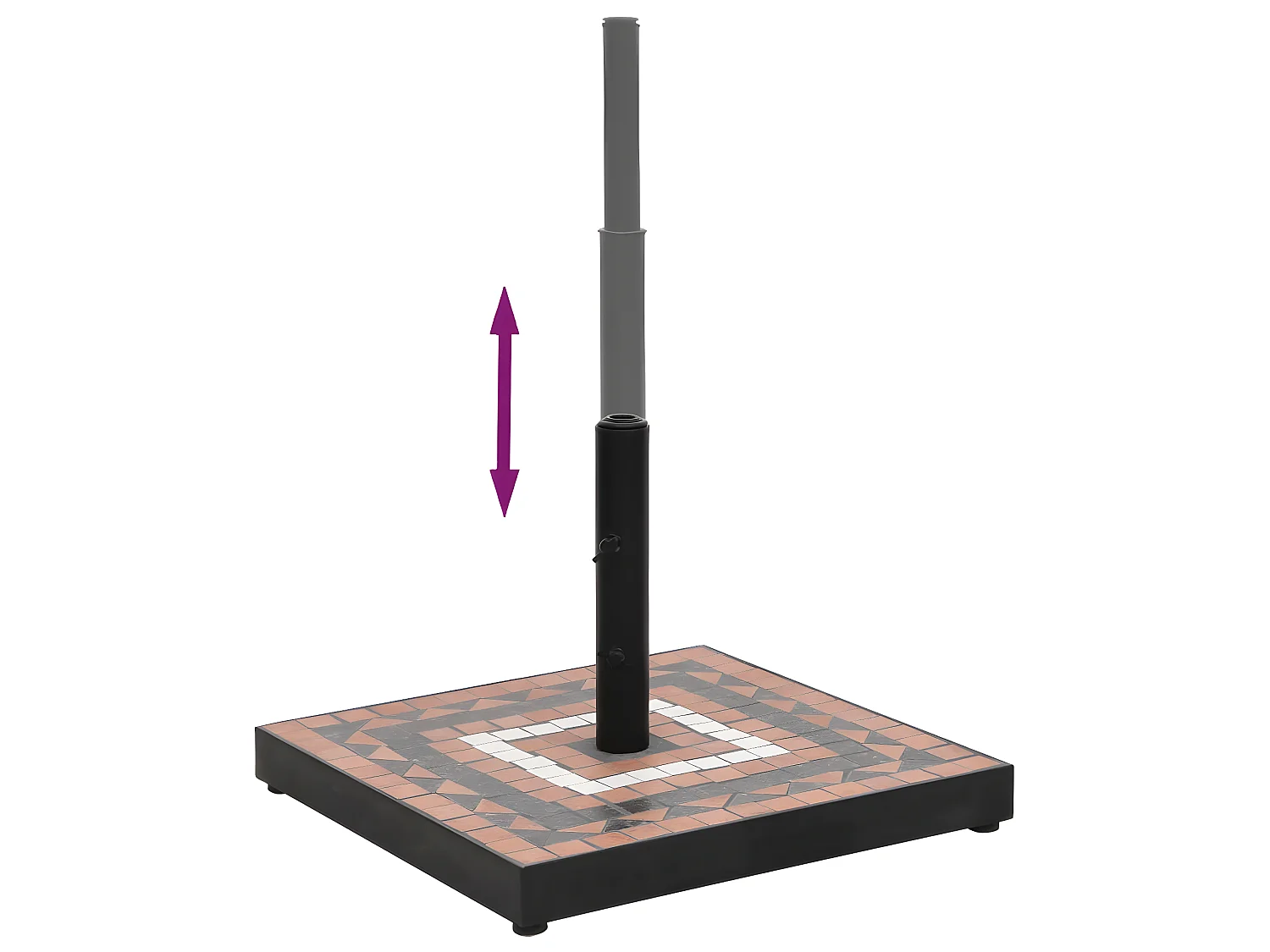 Base de sombrilla cuadrada color terracota y blanco 12 kg ES652889