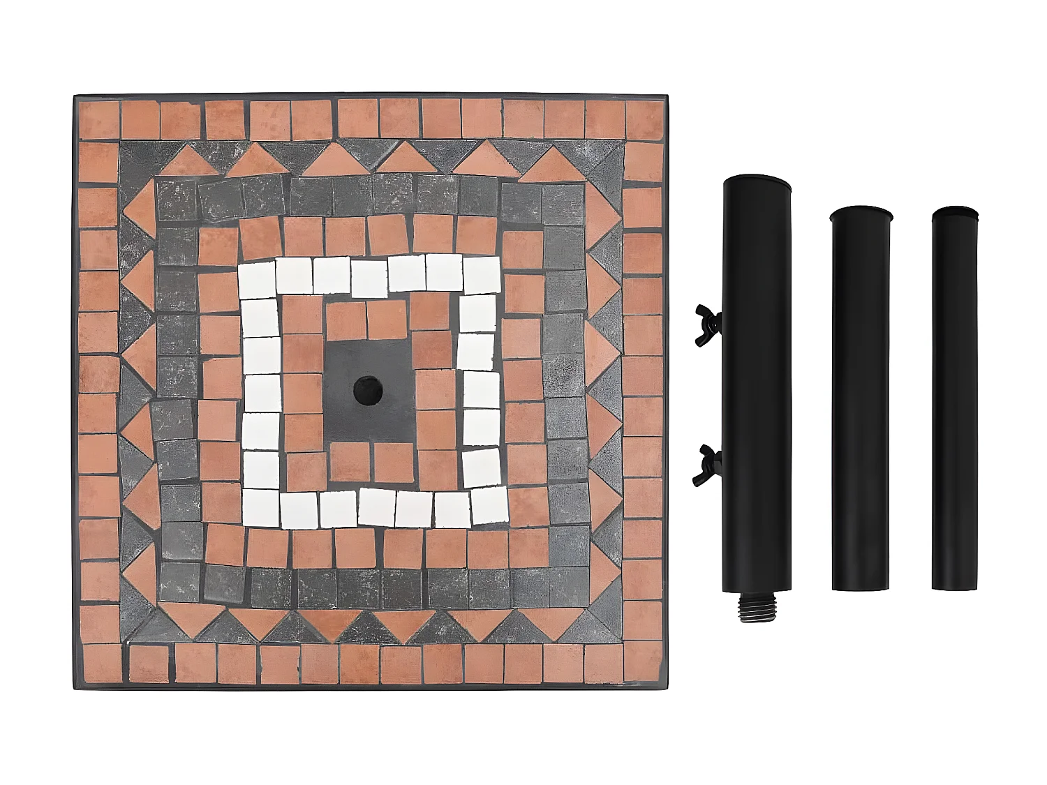 Base de sombrilla cuadrada color terracota y blanco 12 kg ES652889