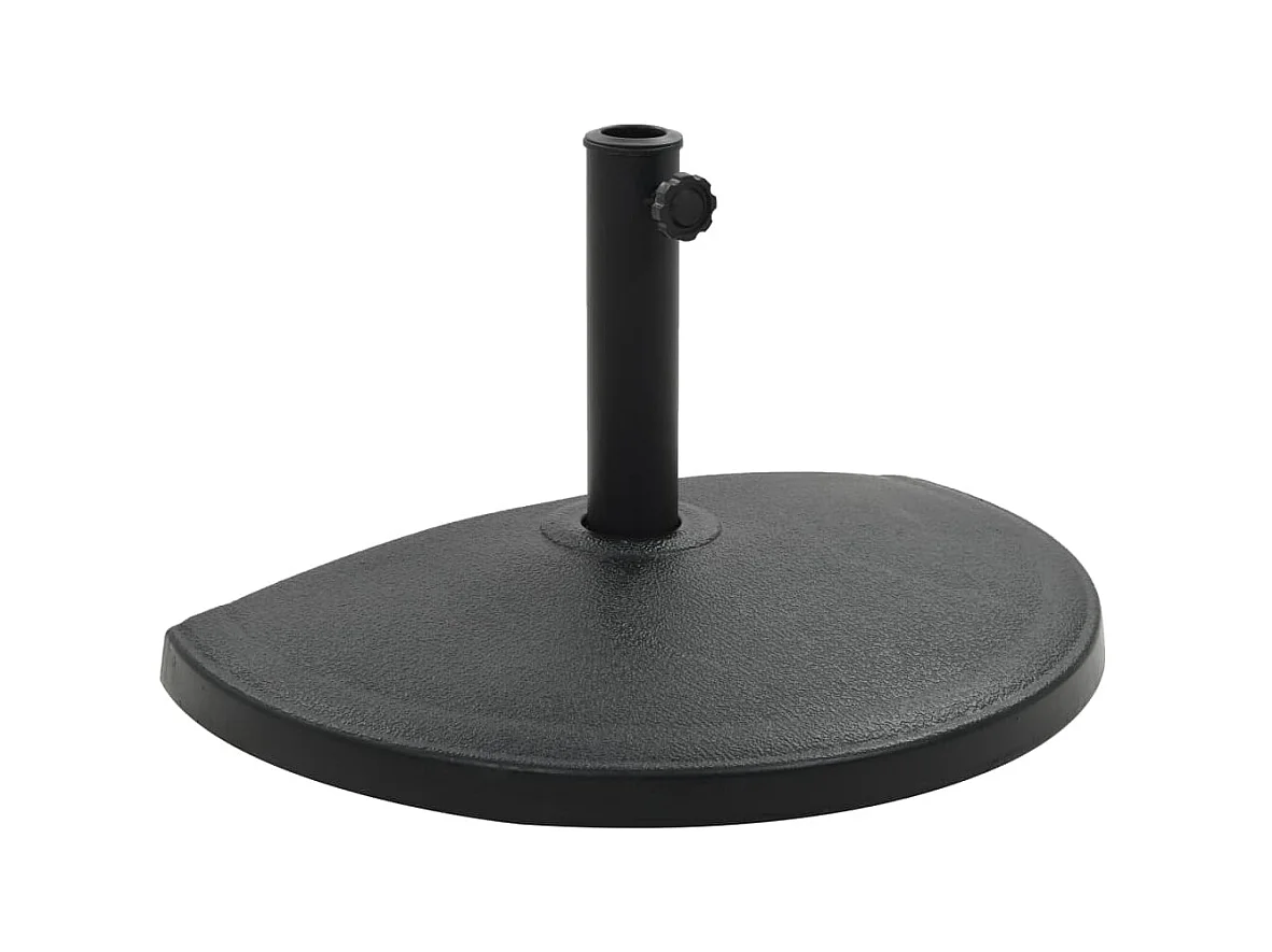 Socle demi-rond de parasol Polyrésine 15 kg Noir WVGQ7348