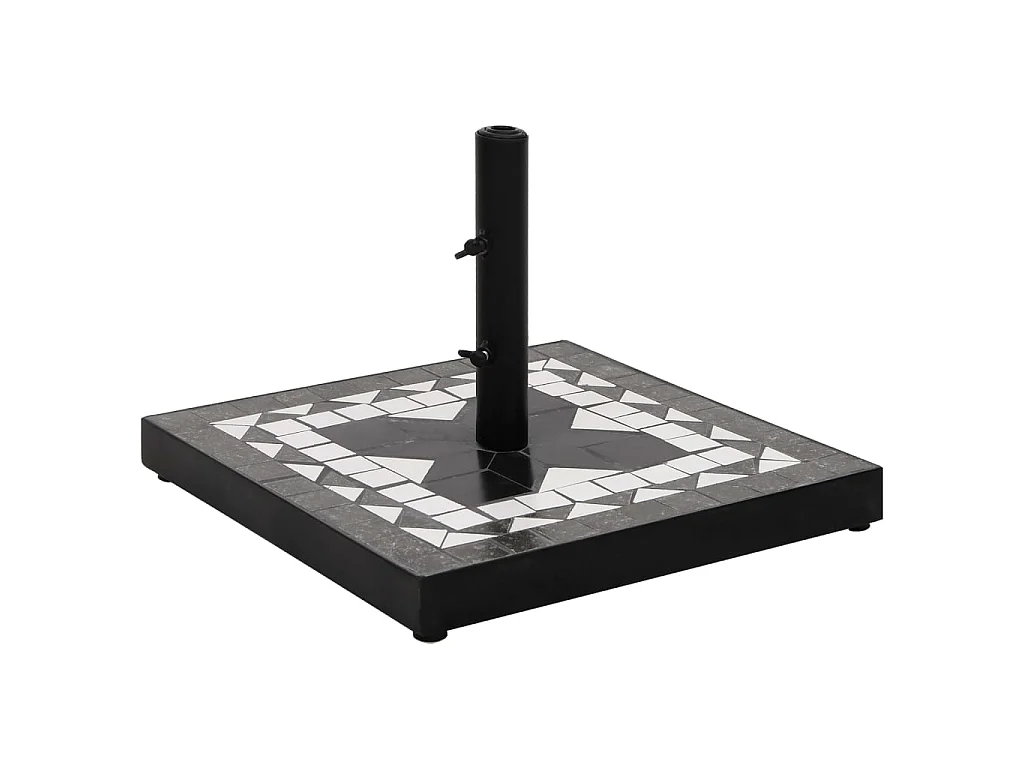 Base de parasol noir et blanc carré 12 kg WVGQ4838