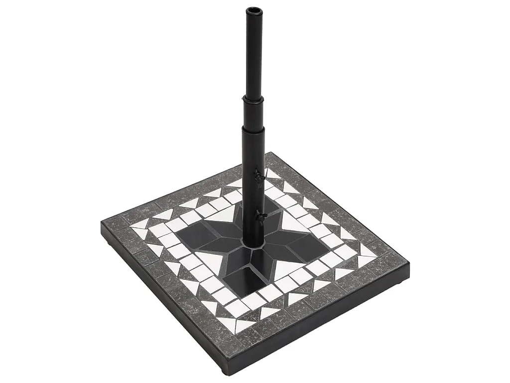 Base de parasol noir et blanc carré 12 kg WVGQ4838
