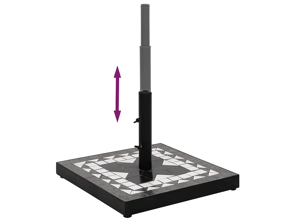 Base de parasol noir et blanc carré 12 kg WVGQ4838