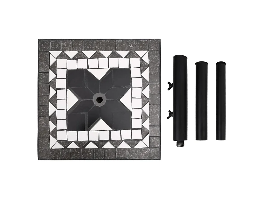 Base de parasol noir et blanc carré 12 kg WVGQ4838