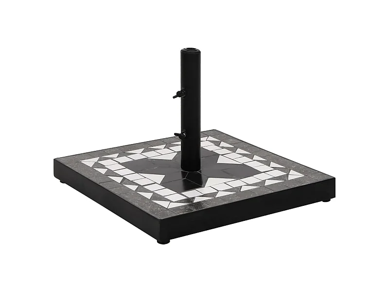 Base de parasol noir et blanc carré 12 kg WVGQ4838