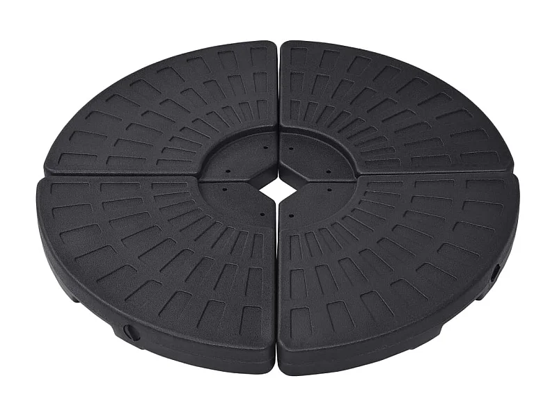 Soporte de sombrilla en forma de ventilador 4 piezas negro ES508110