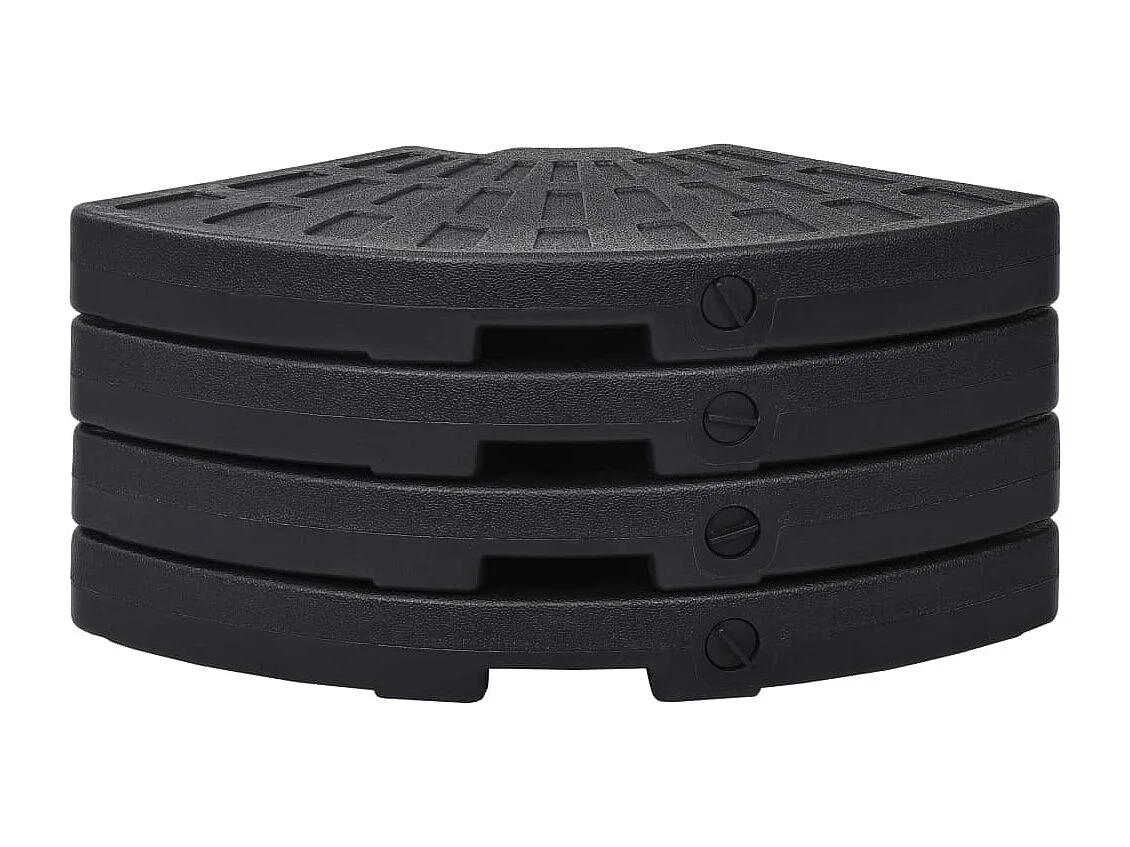 Socle de parasol en forme d'éventail 4 pcs Noir WVGQ4562