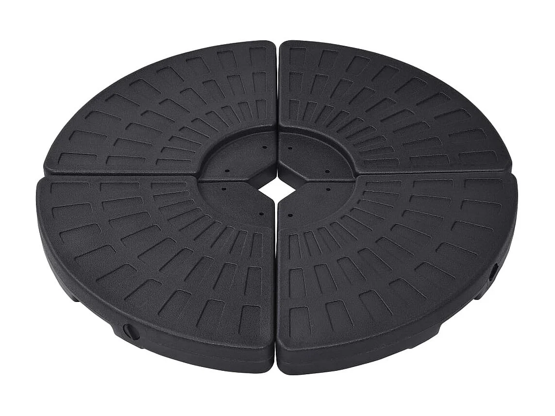 Socle de parasol en forme d'éventail 4 pcs Noir WVGQ4562