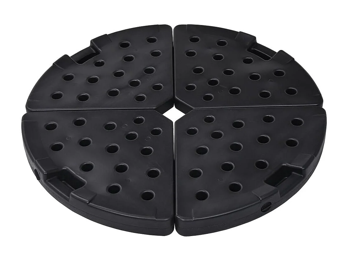 Socle de parasol en forme d'éventail 4 pcs Noir WVGQ4562