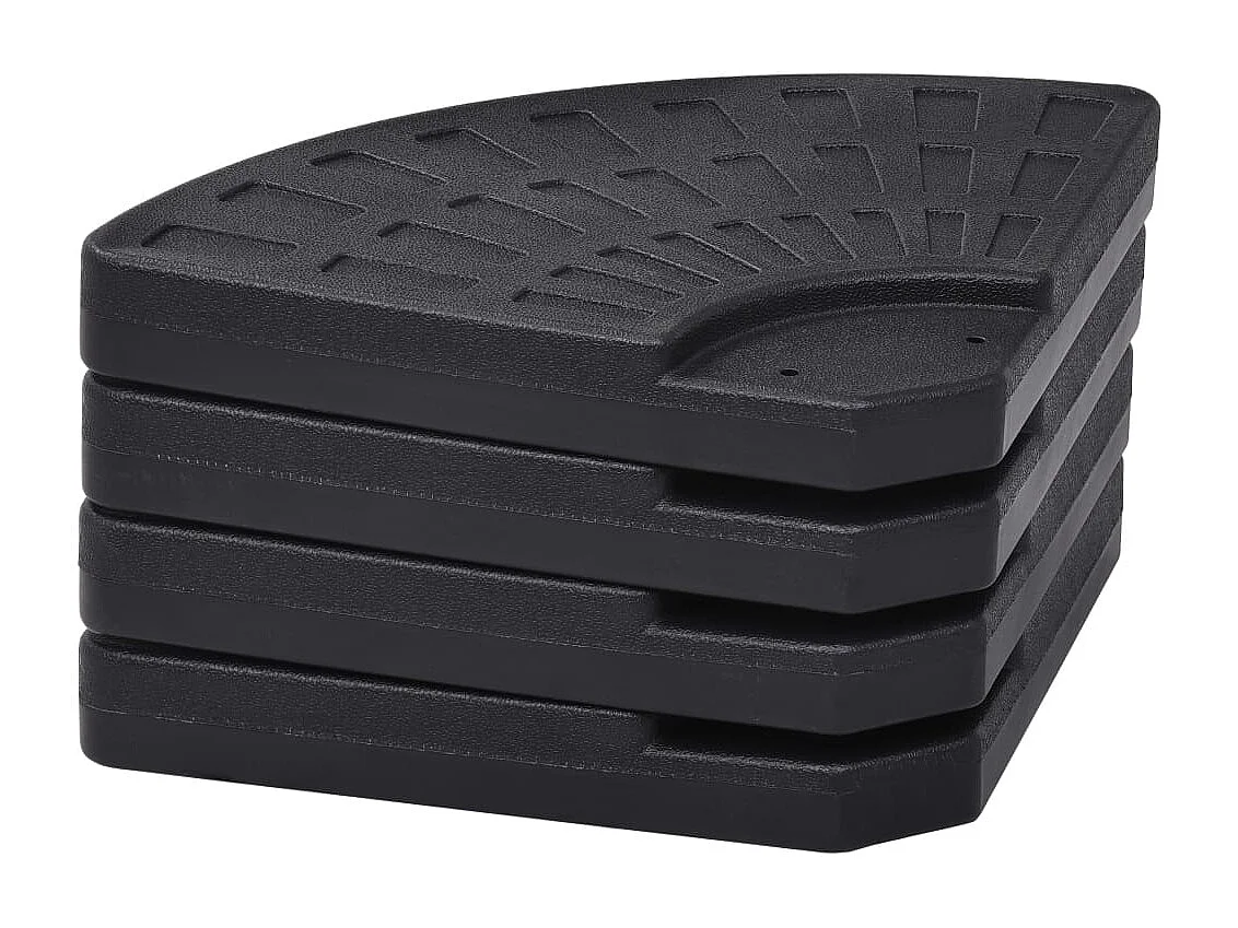 Socle de parasol en forme d'éventail 4 pcs Noir WVGQ4562
