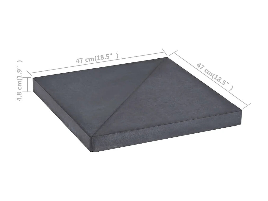 Plaque de poids de parasol Noir Granite Carré 15 kg WVGQ3835
