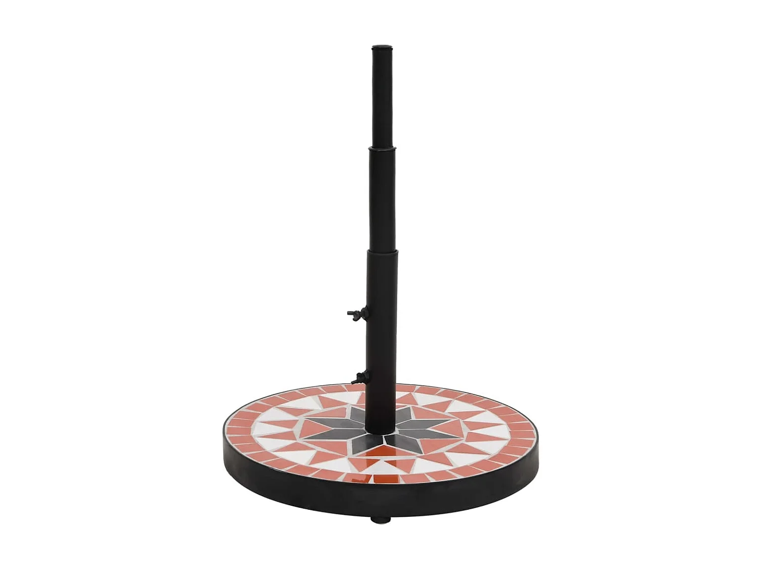 Base de sombrilla redonda color terracota y blanco 12 kg ES870291