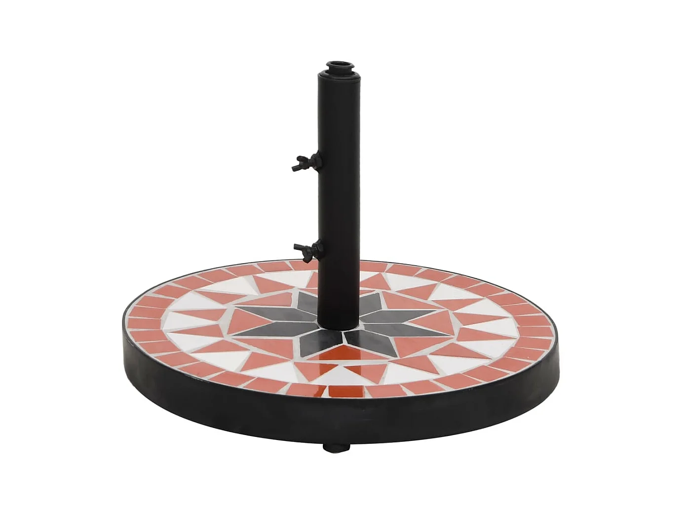 Base de parasol terre cuite et blanc rond 12 kg WVGQ6373
