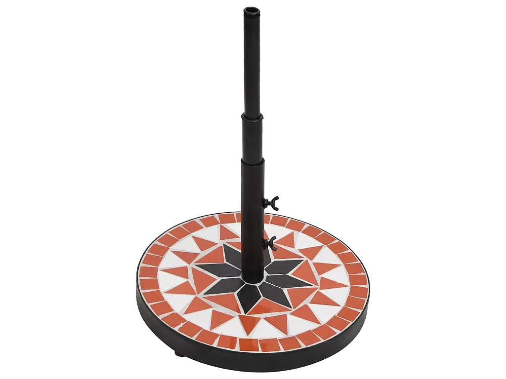 Base de parasol terre cuite et blanc rond 12 kg WVGQ6373