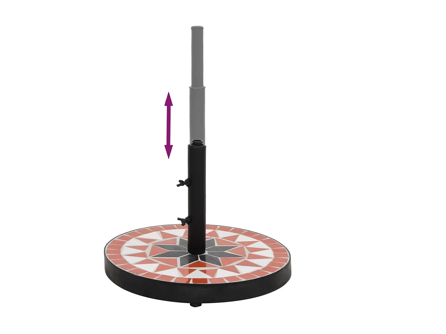 Base de parasol terre cuite et blanc rond 12 kg WVGQ6373