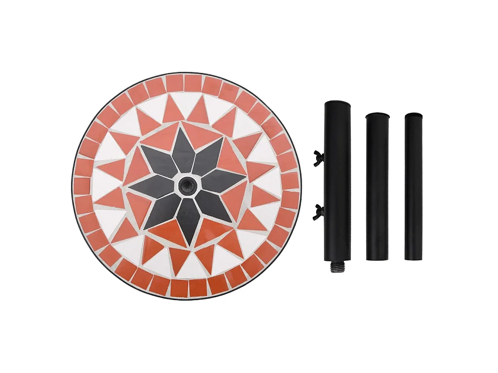 Base de parasol terre cuite et blanc rond 12 kg WVGQ6373