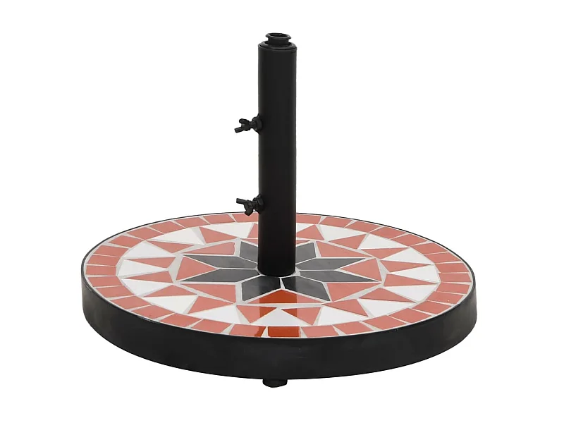 Base de parasol terre cuite et blanc rond 12 kg WVGQ6373