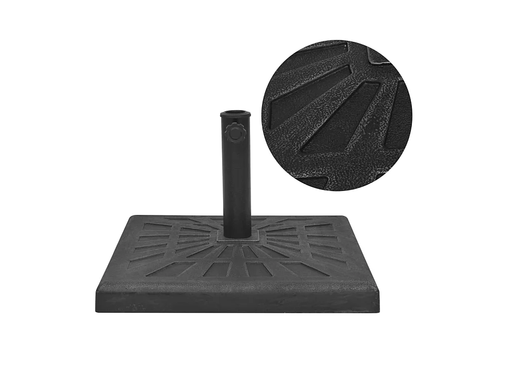 Base carrée de parasol Résine Noir 12 kg WVGQ1201