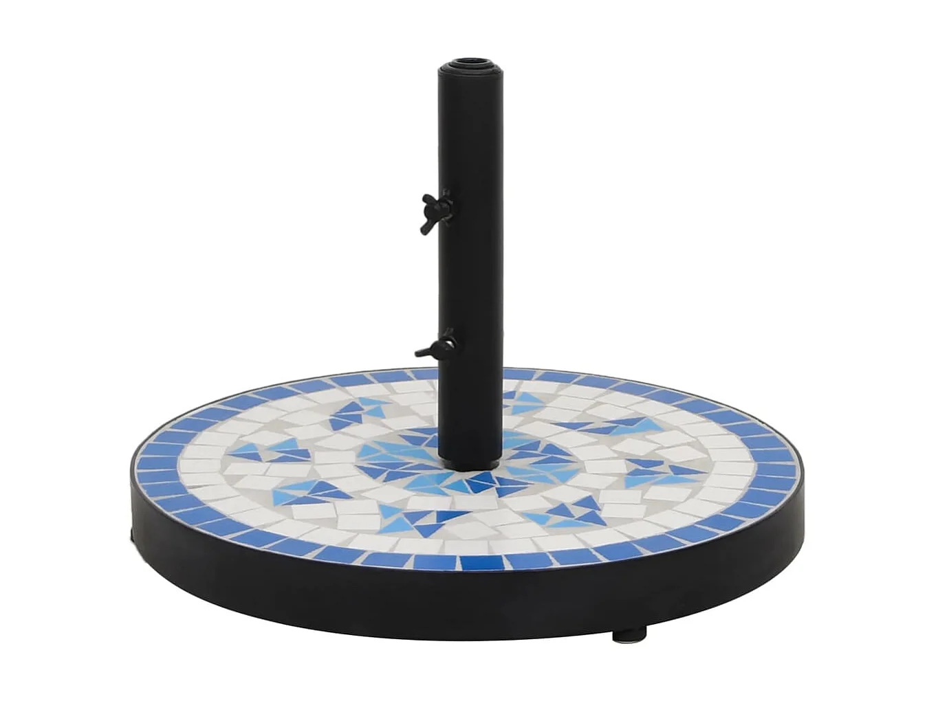 Base de parasol bleu et blanc rond 12 kg WVGQ6903