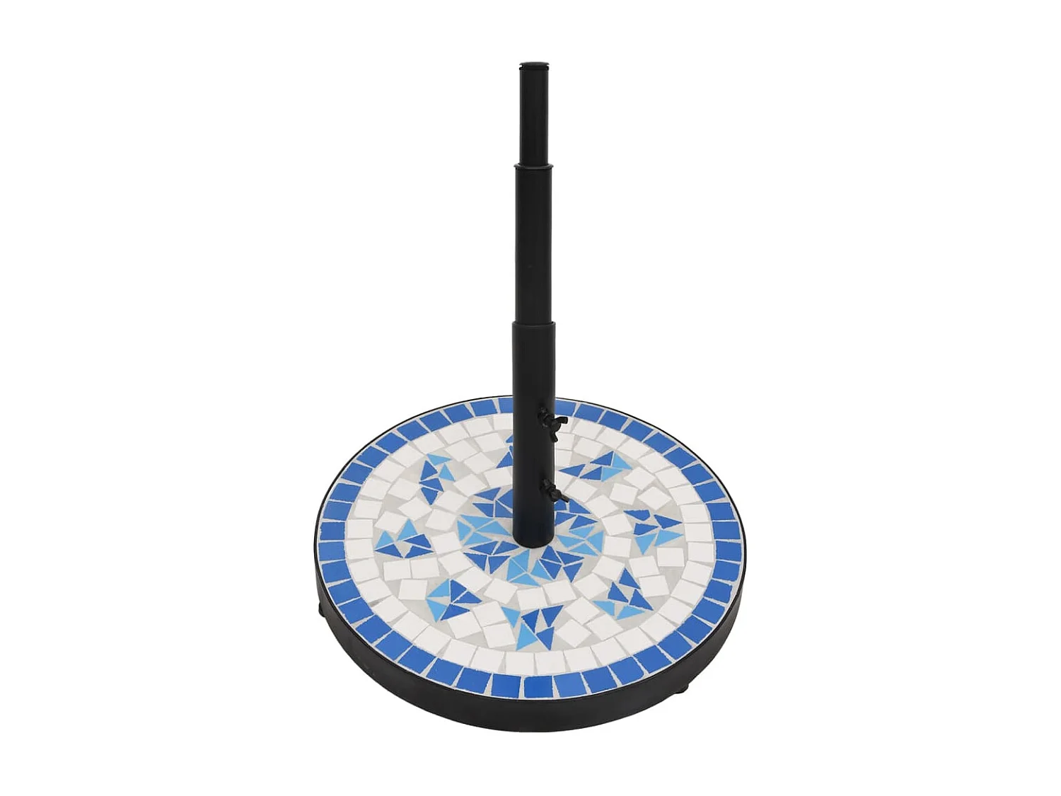Base de parasol bleu et blanc rond 12 kg WVGQ6903