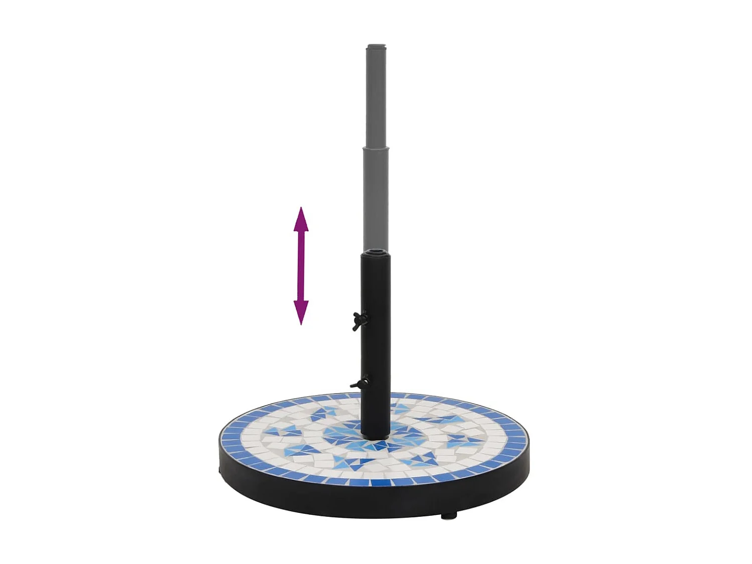 Base de parasol bleu et blanc rond 12 kg WVGQ6903