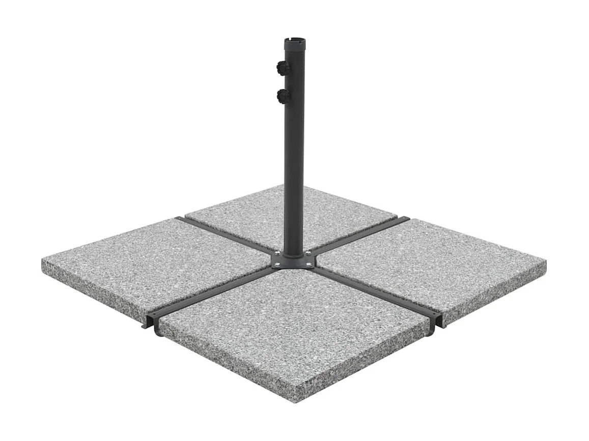 Base de peso de sombrilla de granito cuadrada gris 25 kg ES541027