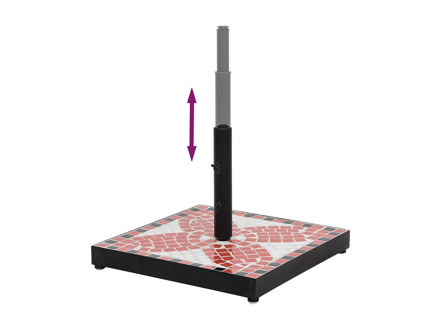 Base de sombrilla cuadrada color terracota y blanco 12 kg ES447529