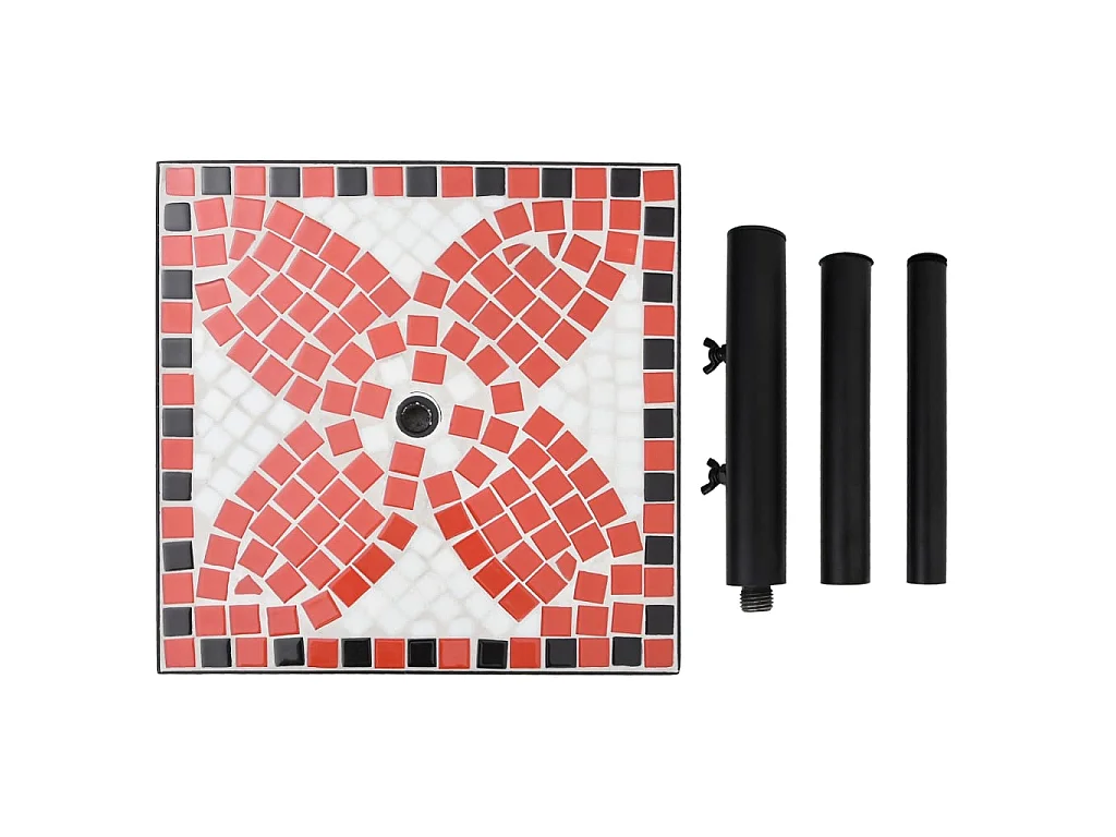 Base de sombrilla cuadrada color terracota y blanco 12 kg ES447529