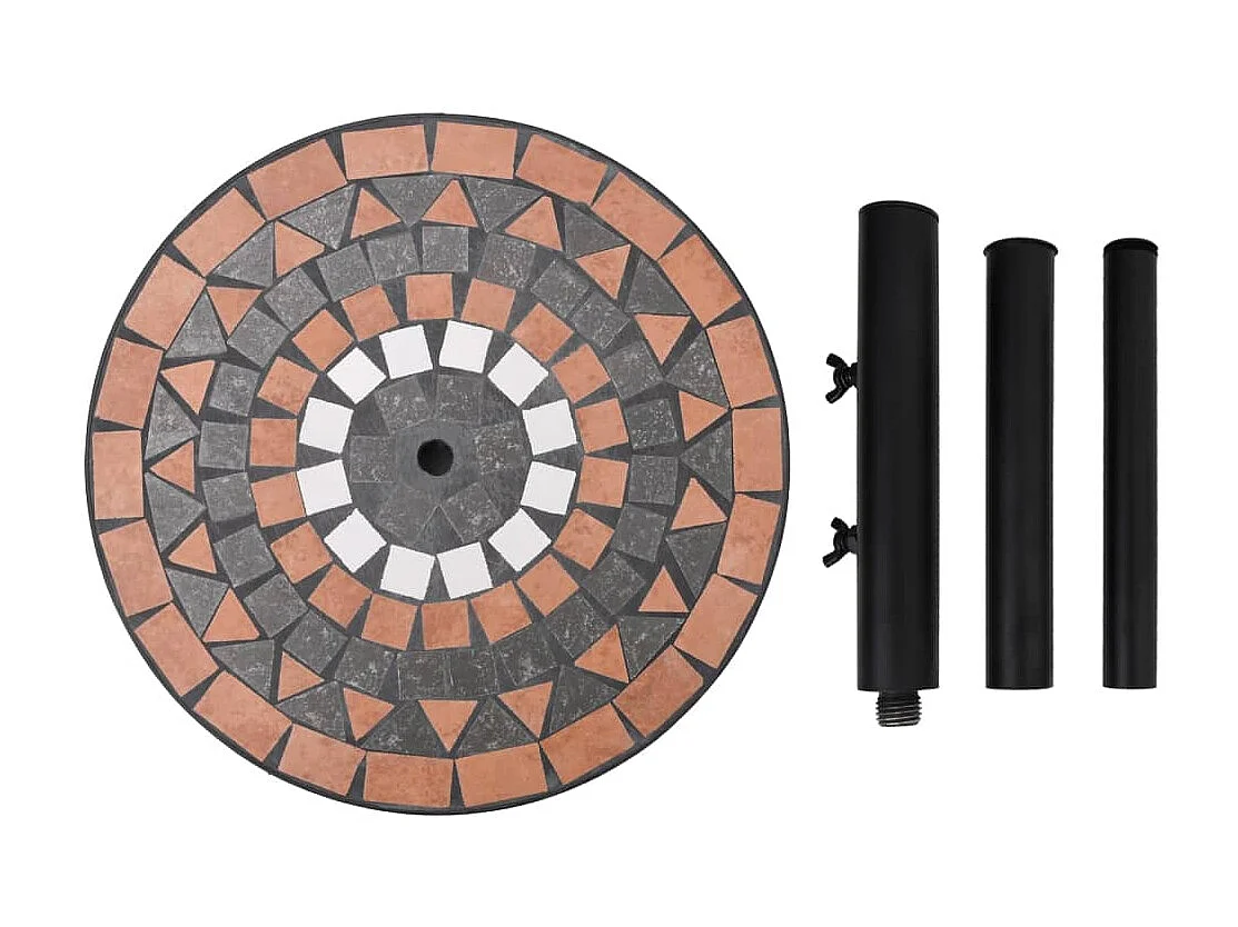 Base p/ guarda-sol redonda 12 kg terracota e branco PT918028