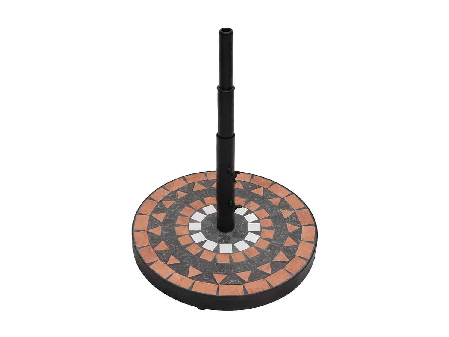 Base de parasol terre cuite et blanc rond 12 kg WVGQ5736