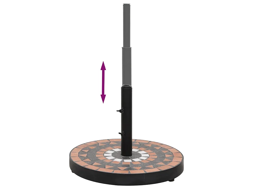 Base de parasol terre cuite et blanc rond 12 kg WVGQ5736