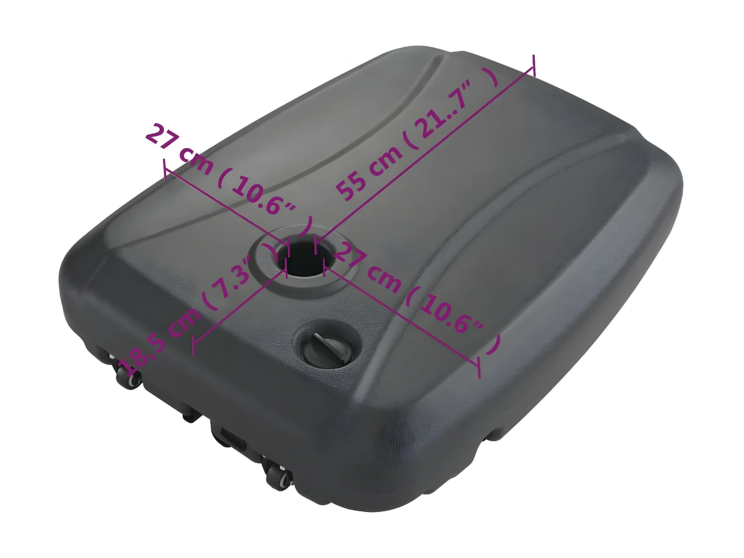 Suporte para guarda-sol de exterior preto PT707295