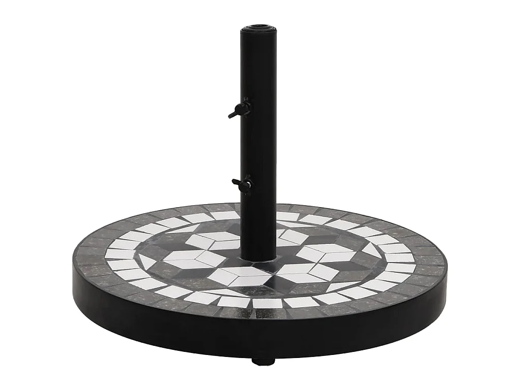 Base de parasol noir et blanc rond 12 kg WVGQ2197