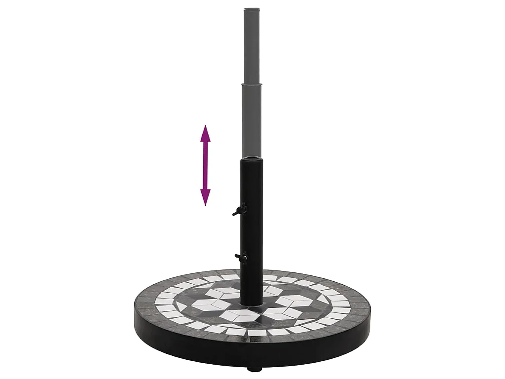 Base de parasol noir et blanc rond 12 kg WVGQ2197