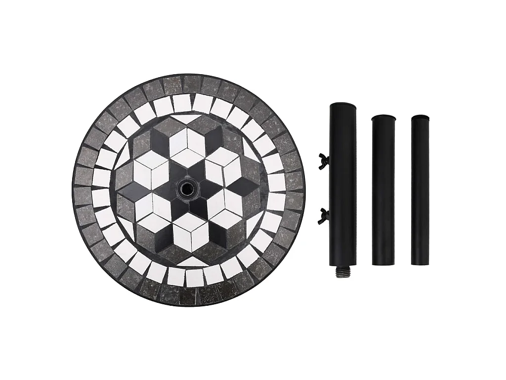 Base de sombrilla redonda negro y blanco 12 kg ES268685